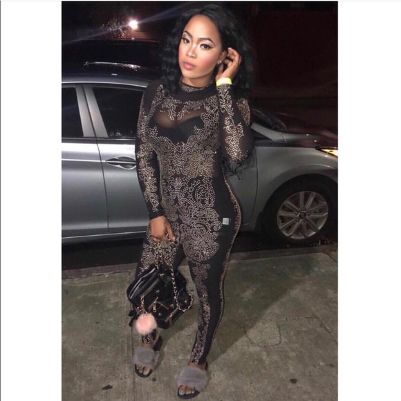 Studded black jumpsuit - Picture 1 of 8